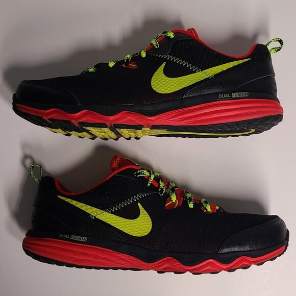 Nike Dual Fusion Trail Men's Shoes Black/Red US 11.5 - Picture 7 of 16